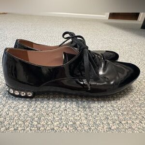 Miu miu patent leather oxford derby shoe